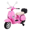 Skuter Vespa elektryczny dla dzieci Różowy + Kółka pomocnicze + Audio + Ekoskóra + EVA + Wolny Start